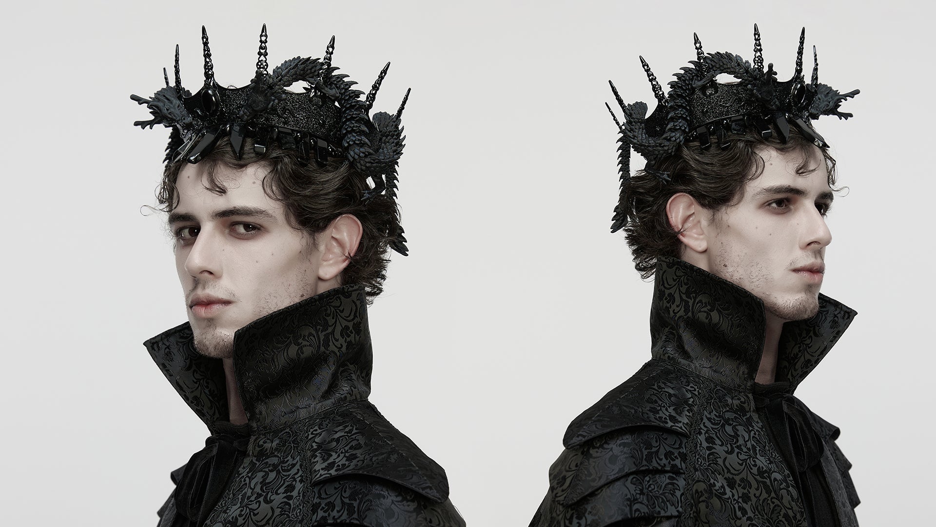 Punk Rave Goth Coiling Dragon Crown | 3D Printed Spiked Headpiece