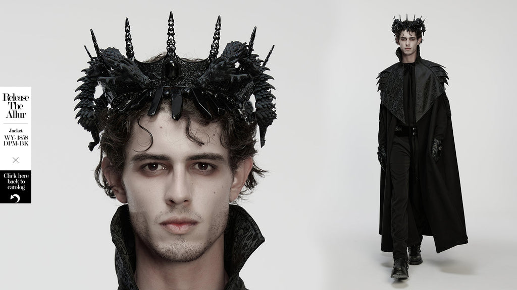 Punk Rave Goth Coiling Dragon Crown | 3D Printed Spiked Headpiece