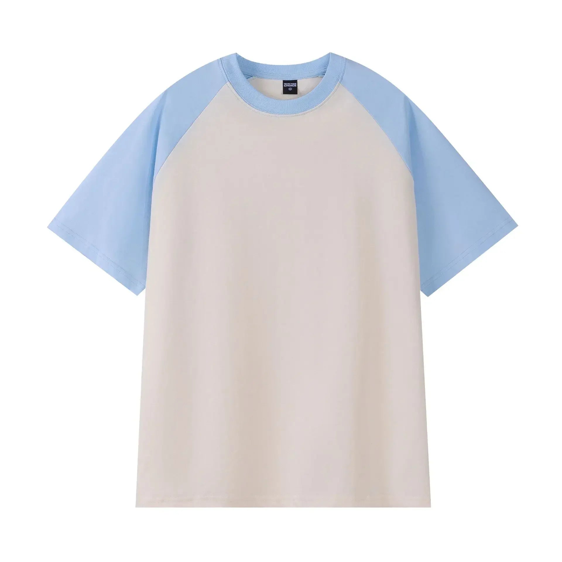 Heavyweight 240g Contrast Sleeve Cotton T-Shirt for Men