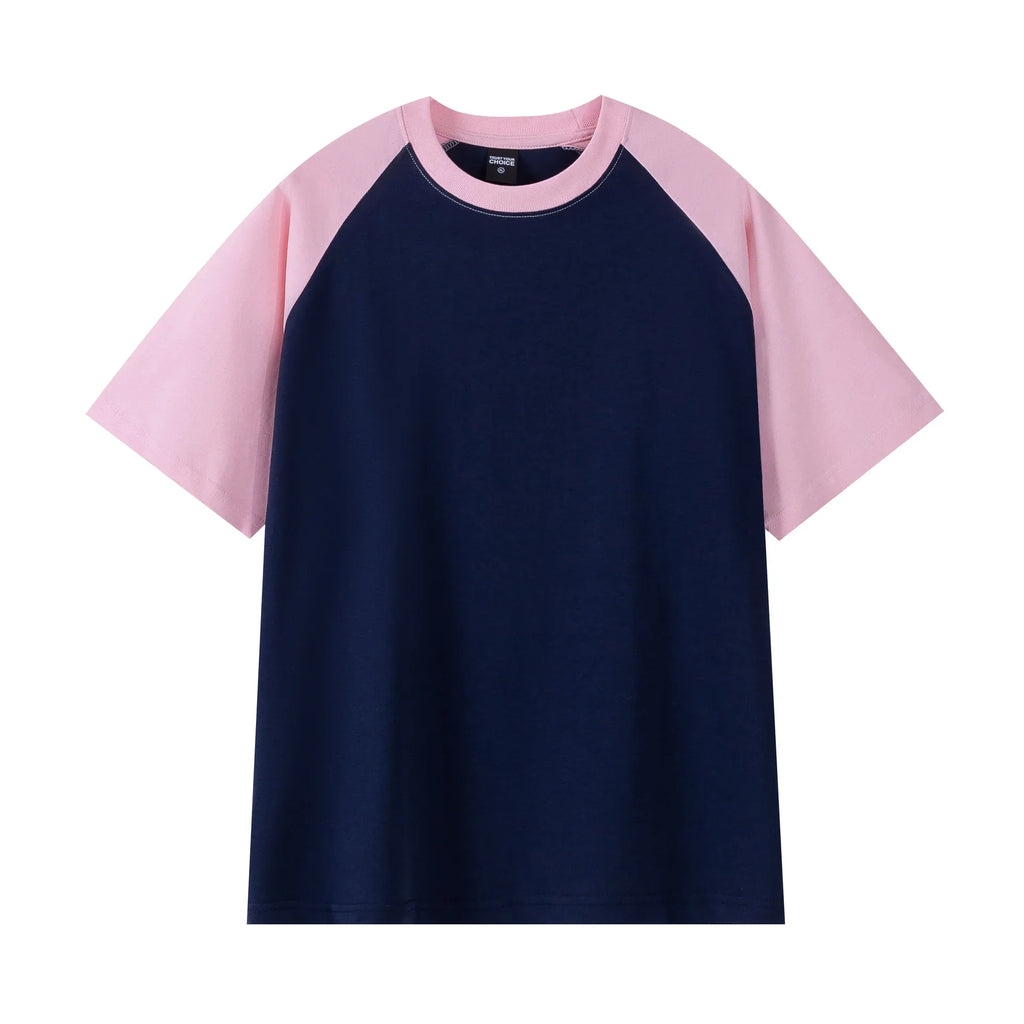 Heavyweight 240g Contrast Sleeve Cotton T-Shirt for Men