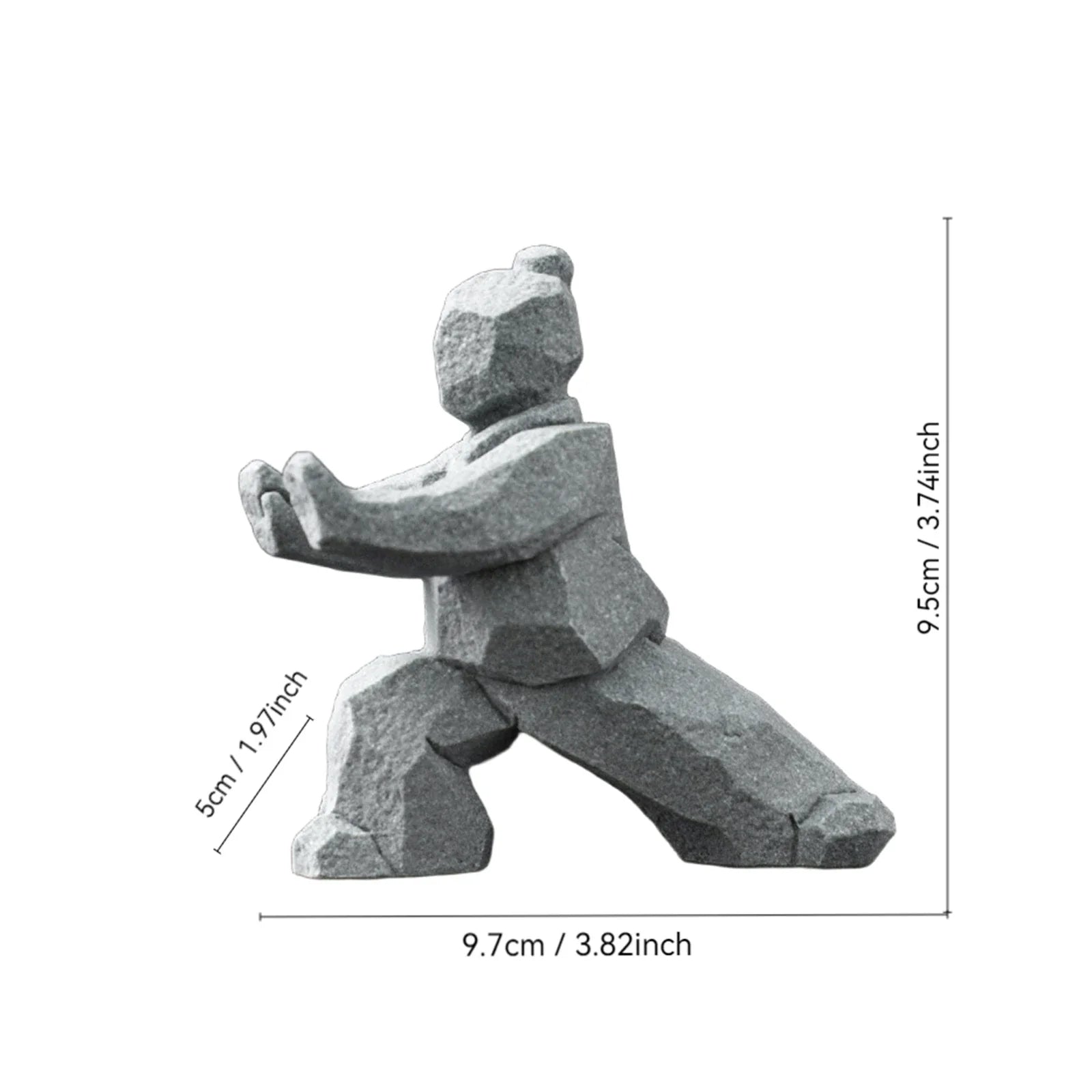 Miniature Tai Chi Master Figurine – Chinese Stone Sculpture for Home or Tea Table Décor