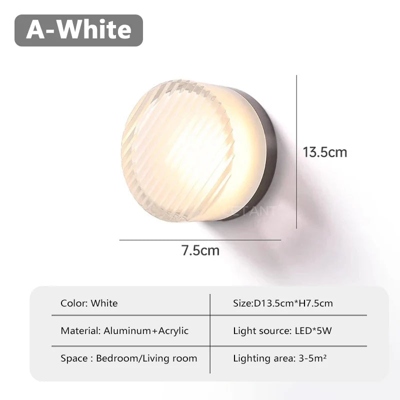 Modern Jelly LED Wall Lamp – Round Glass Wall Light