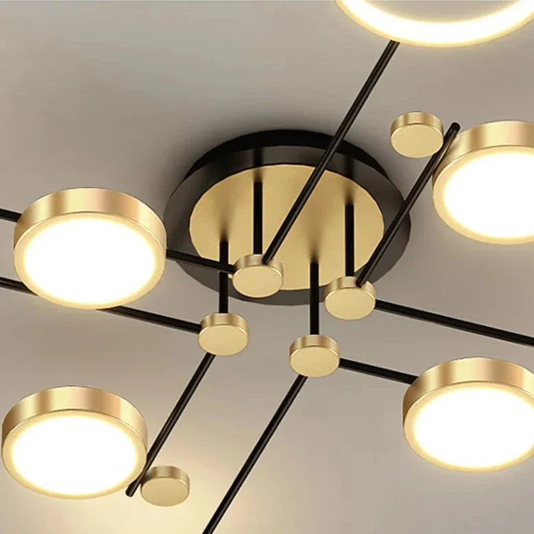 Light My House Chemistry Gold LED Flush Mount Chandelier | 130cm
