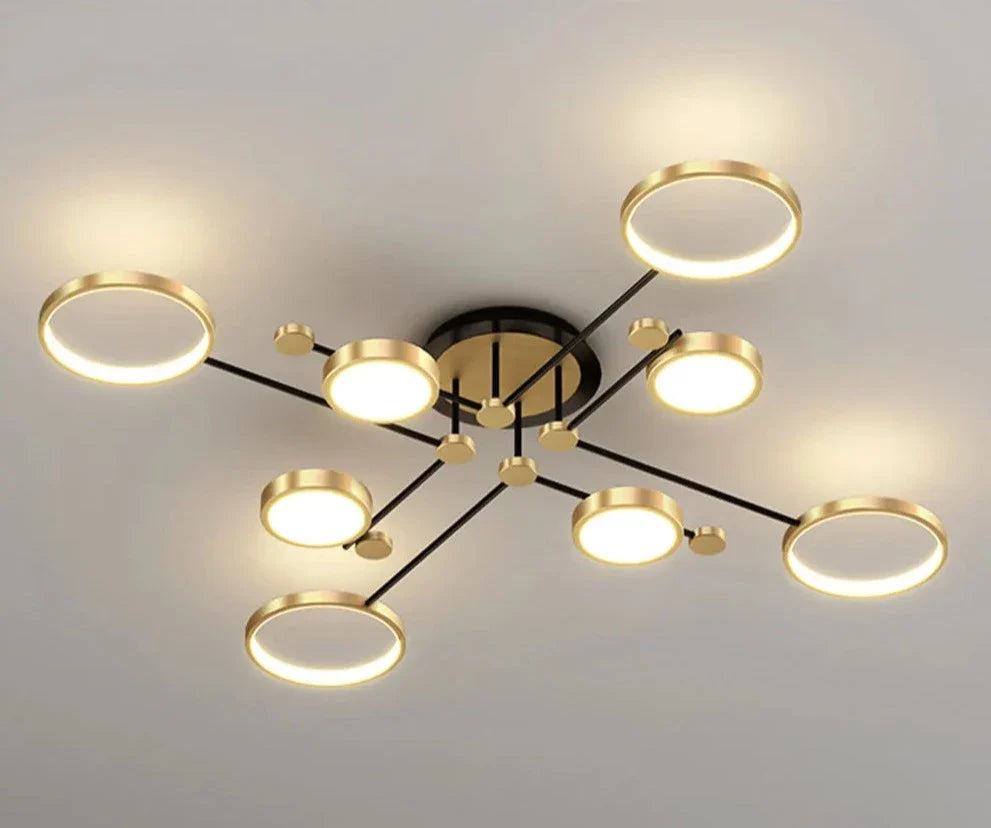Light My House Chemistry Gold LED Flush Mount Chandelier | 130cm