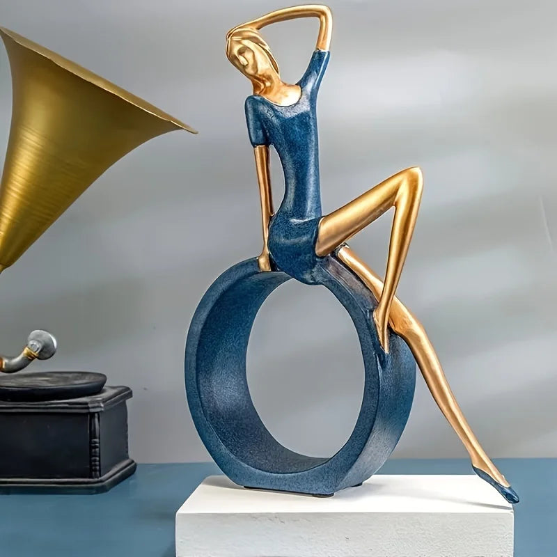 Modern Resin Reading Girl Sculpture – Nordic Figurine Home & Office Décor