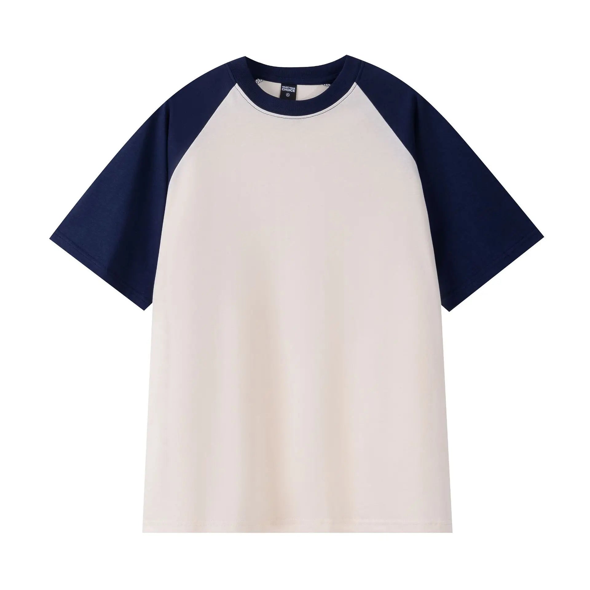 Heavyweight 240g Contrast Sleeve Cotton T-Shirt for Men