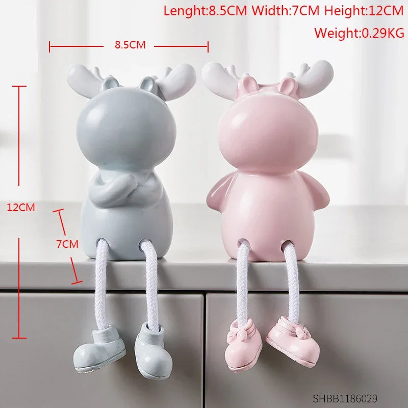 Nordic Cute Resin Hanging Dolls – Sitting Figurine Ornaments for Home Décor