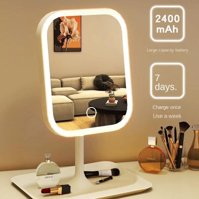 Modern LED Makeup Mirror – 3-Color Light Touch Vanity Mirror with Adjustable Brightness
