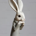Country Rabbit Couple Ornaments – Hand-Painted Resin Figures for Easter or Year-Round Rustic Home Décor