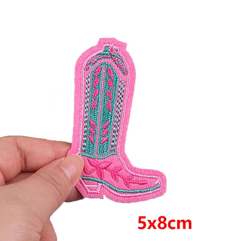 Cowgirl Boot Embroidered Patch Cowgirl Boot Embroidered Patch.