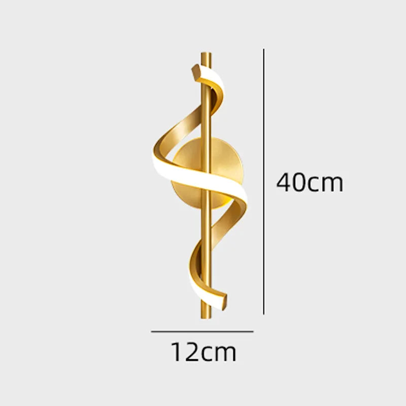 Light My House Twisted LED Wall Light – Modern Black & Gold Sconce