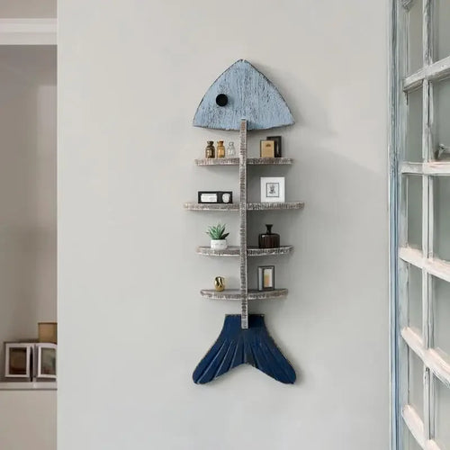 Mediterranean Fishbone Wall Shelf – 3D Wooden Wall Decor & Storage (Flat, Pointed or Vertical)