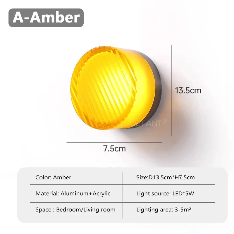 Modern Jelly LED Wall Lamp – Round Glass Wall Light