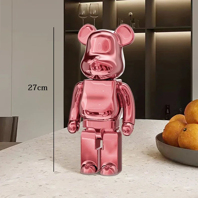 Graffiti Bear Resin Statue Decor | Modern Colourful Bear Ornament 27cm