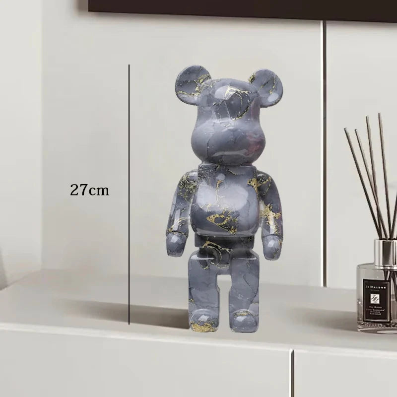 Graffiti Bear Resin Statue Decor | Modern Colourful Bear Ornament 27cm