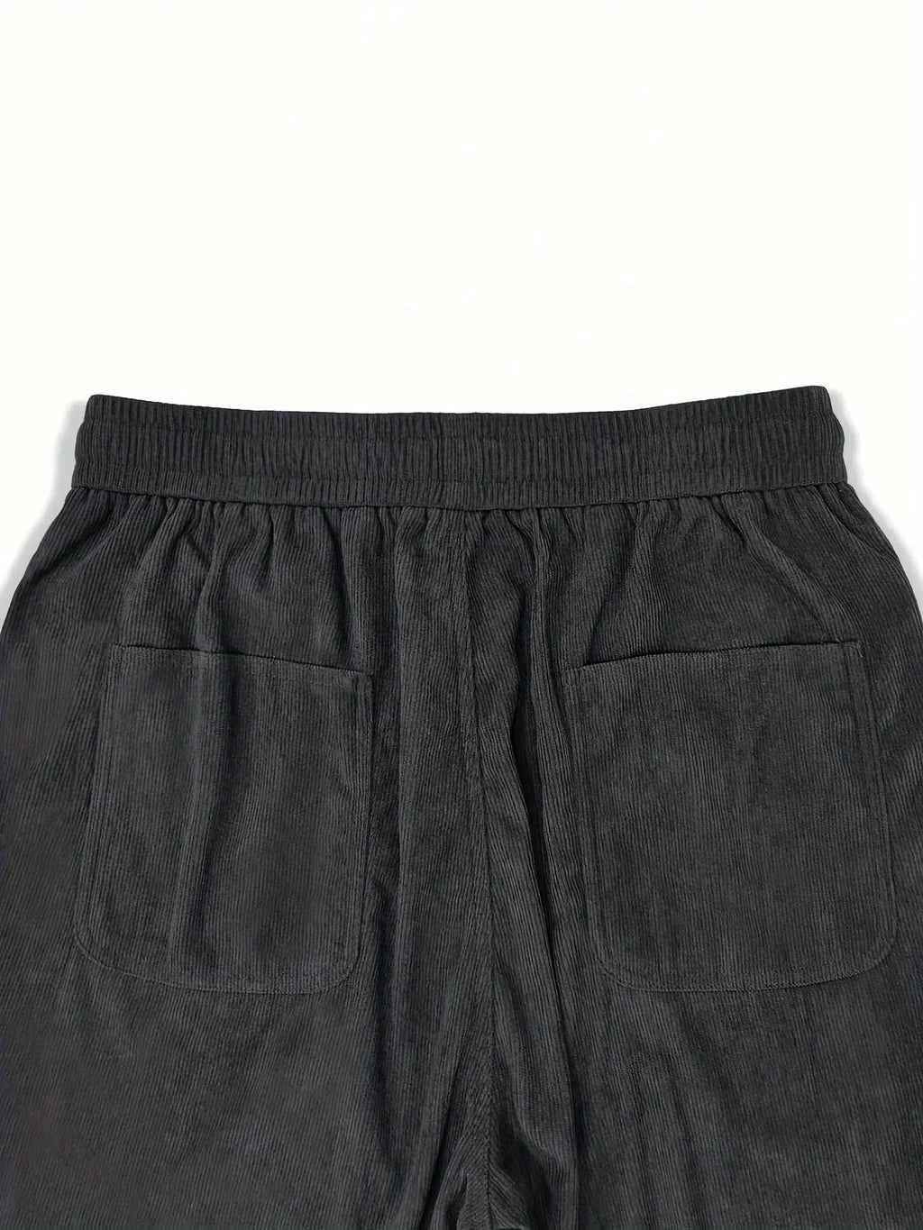 Men’s Corduroy Loose Fit Pants – Elastic Waist Drawstring Casual Trousers