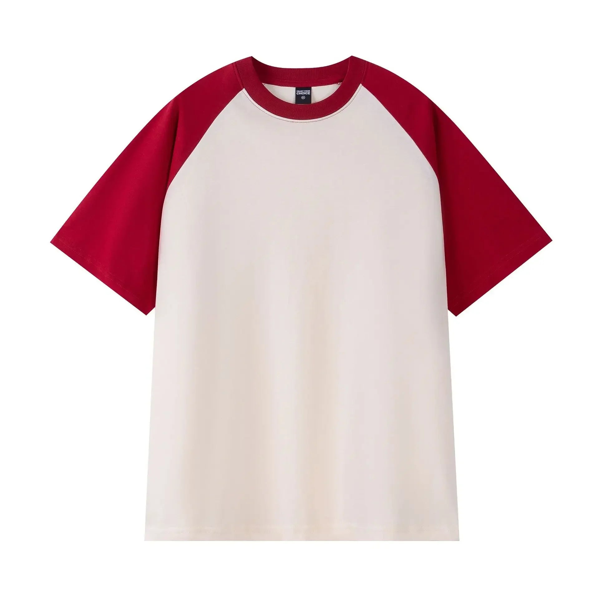 Heavyweight 240g Contrast Sleeve Cotton T-Shirt for Men