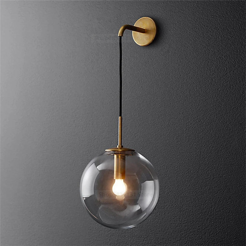 Light My House Sizzle Mid-Century Glass Globe Wall Light – 3 Colors