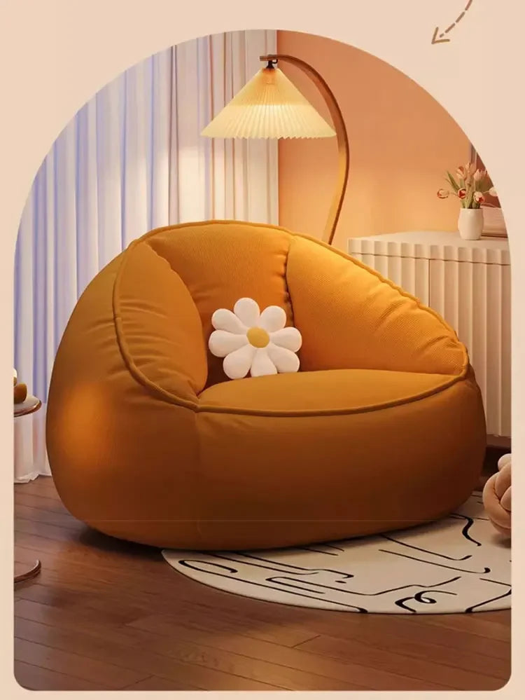 Single Lazy Bean Bag Sofa with Footrest Padding