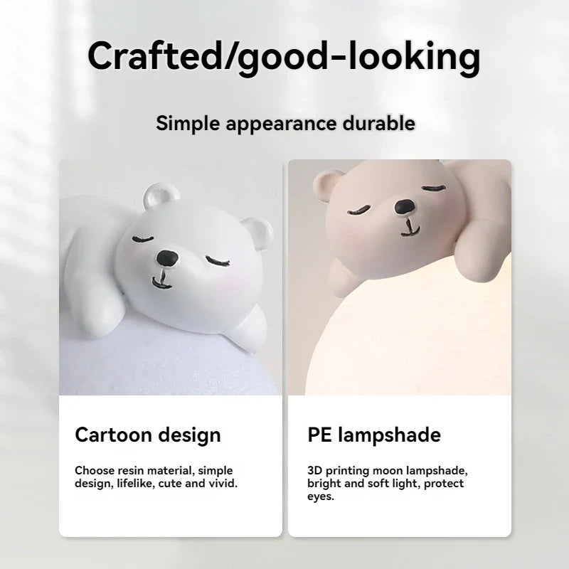 Light My House Bear & Moon LED Wall Light – Warm White Nursery Night Light