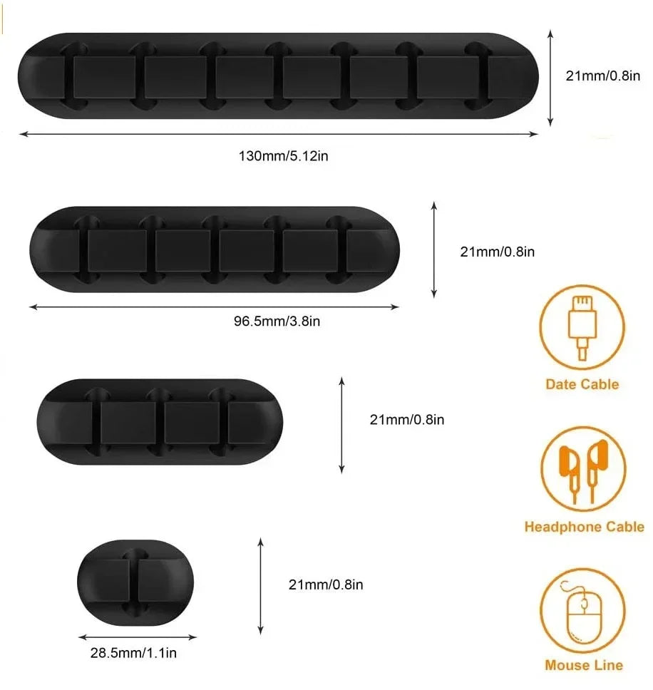 Cable Cord Wire Organizer – Silicone Adhesive Cable Clips for Desk & Workspace Management