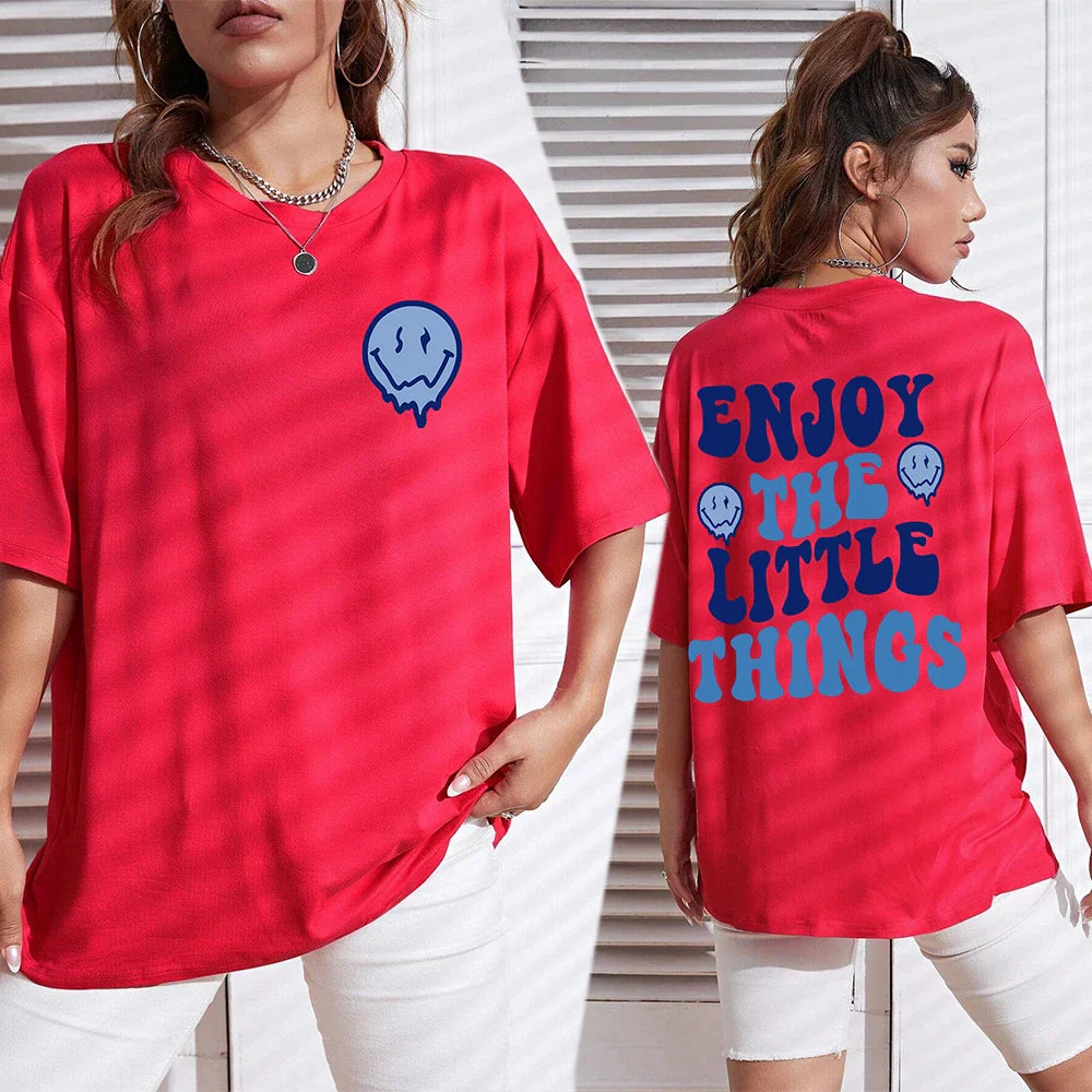 Enjoy The Little Things Oversized T-Shirt for Women - Streetwear Tee
