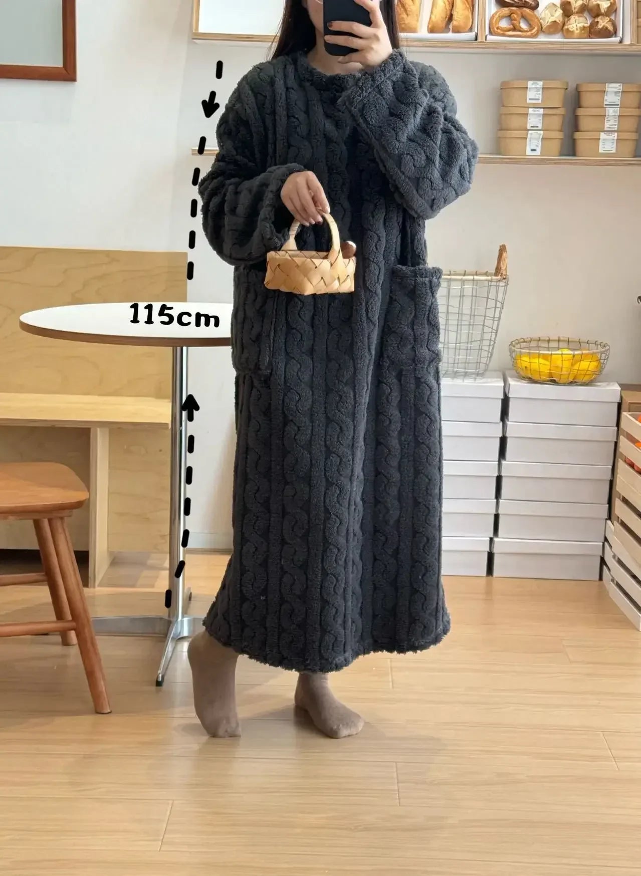Women’s Fleece Nightgown – Long Sleeve Thick Warm Wearable Blanket Dress