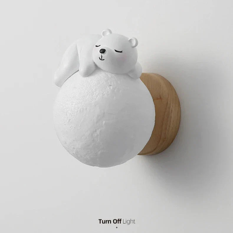 Light My House Bear & Moon LED Wall Light – Warm White Nursery Night Light