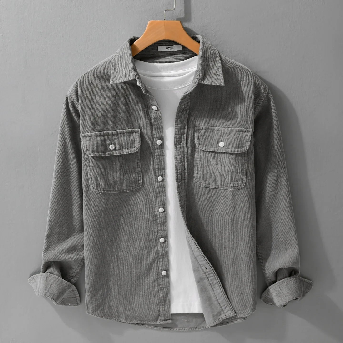 Vintage Corduroy Cotton Shirt for Men – Autumn Casual Long Sleeve