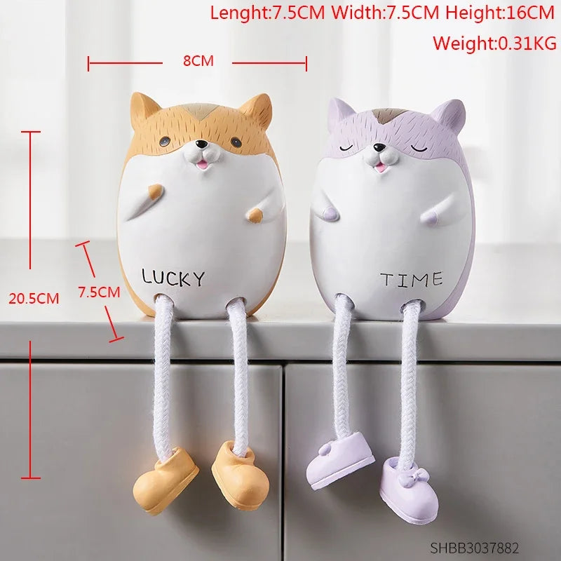 Nordic Cute Resin Hanging Dolls – Sitting Figurine Ornaments for Home Décor