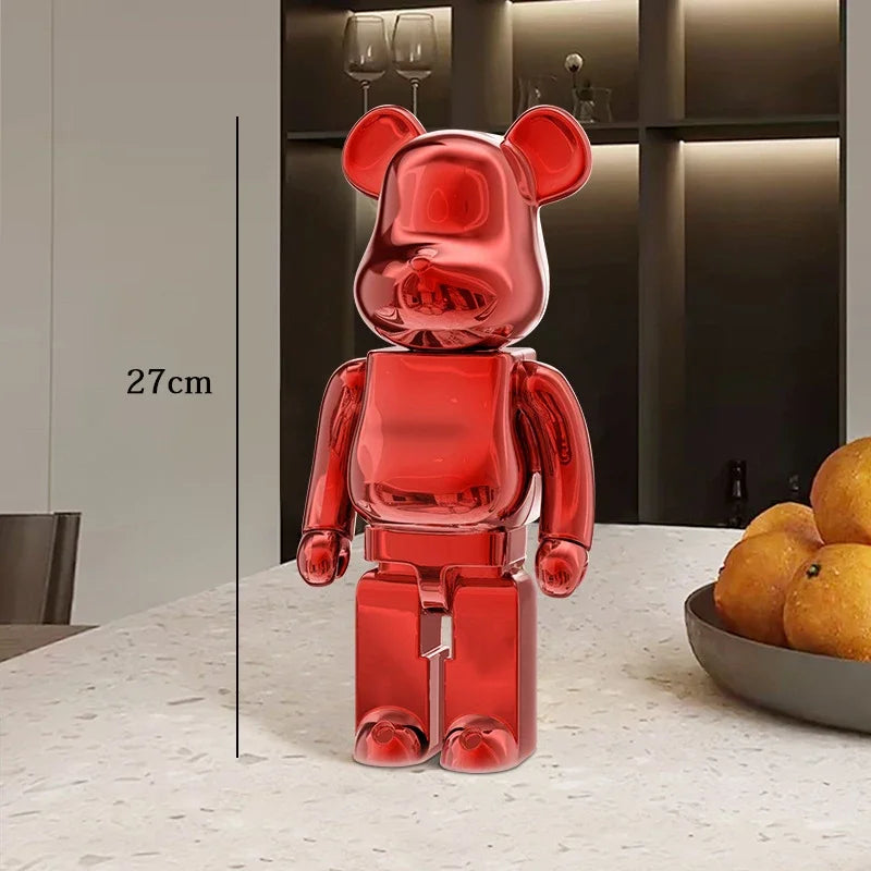 Graffiti Bear Resin Statue Decor | Modern Colourful Bear Ornament 27cm