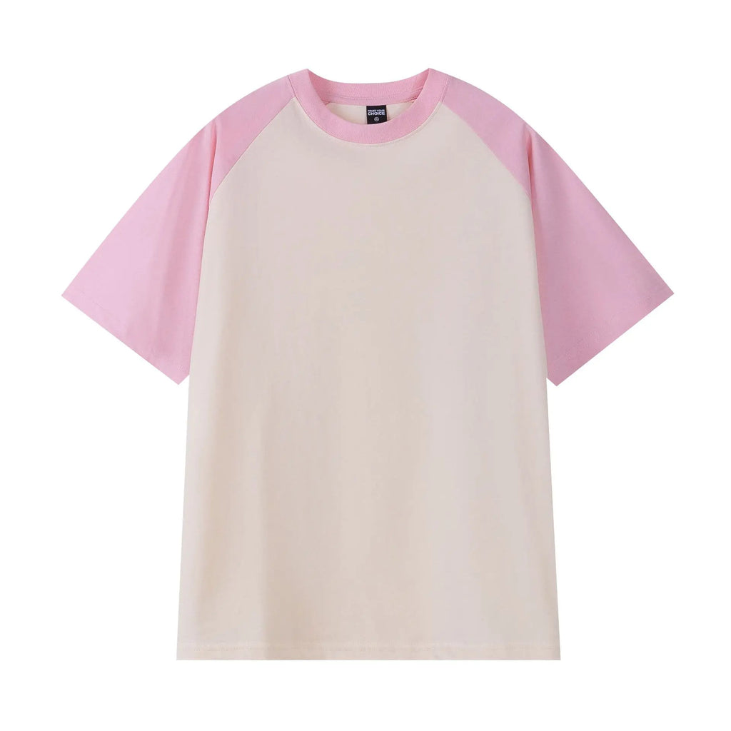 Heavyweight 240g Contrast Sleeve Cotton T-Shirt for Men