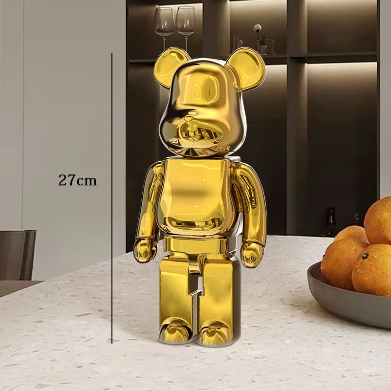 Graffiti Bear Resin Statue Decor | Modern Colourful Bear Ornament 27cm