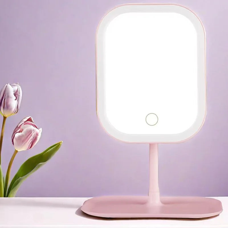 Modern LED Makeup Mirror – 3-Color Light Touch Vanity Mirror with Adjustable Brightness