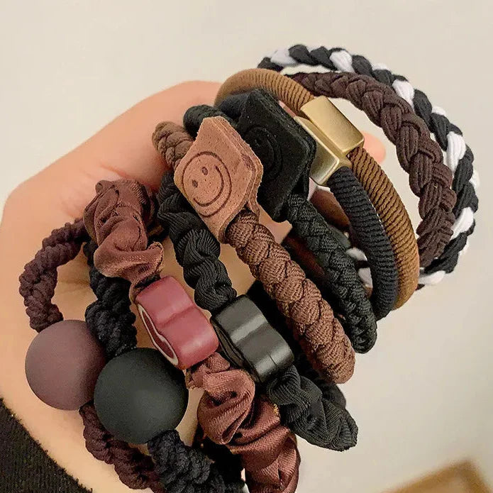 10-Piece Women’s Elastic Hair Ring Set – Soft No-Snag Bands
