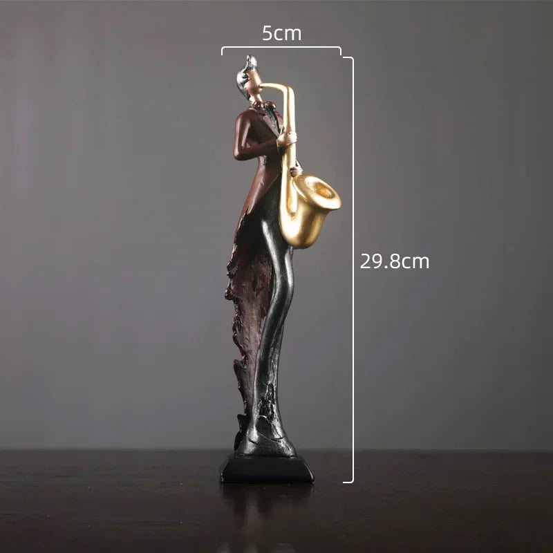 Vintage Musician Resin Figurines – Modern Jazz Band Sculptures for Home Décor