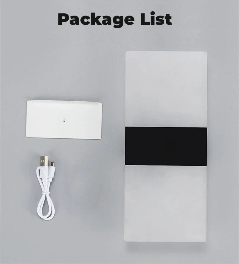 Touch Sensor LED Wall Light – USB Rechargeable Acrylic Sconce