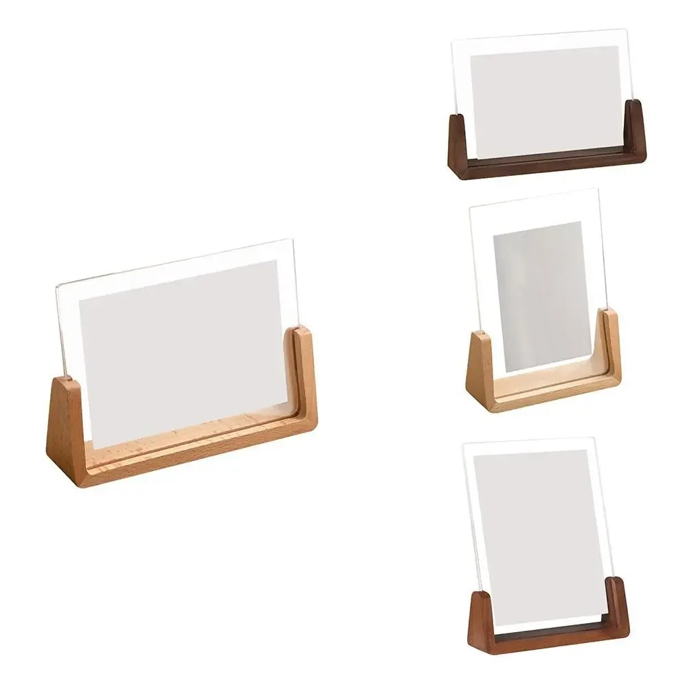 Acrylic U-Shaped Wooden Photo Frame – Walnut & Beech Desk Display
