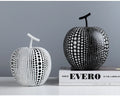 Modern Minimalist Resin Apple Decoration – Black & White Contemporary Home Decor