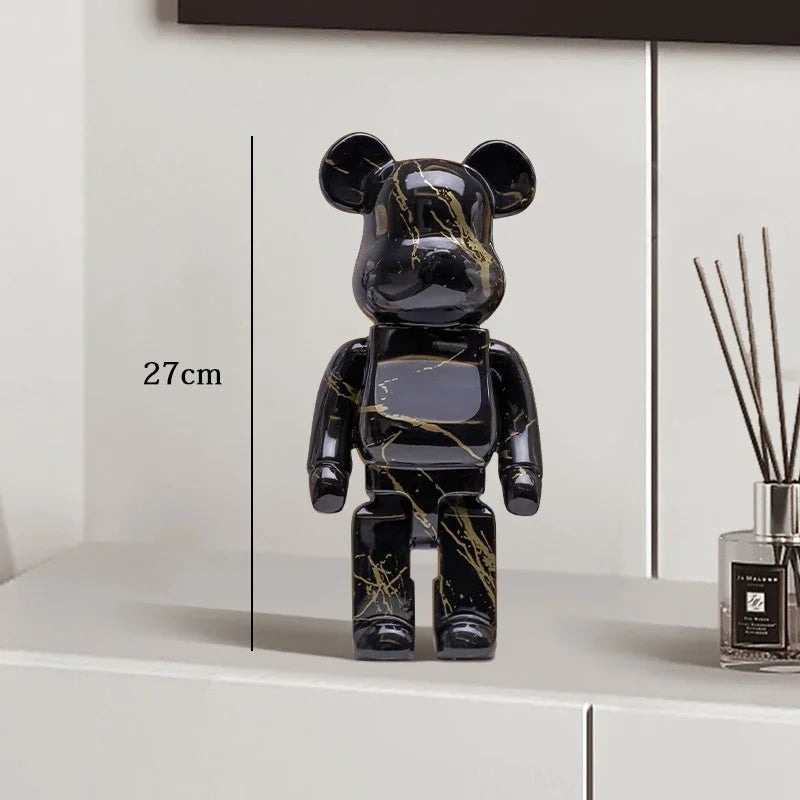Graffiti Bear Resin Statue Decor | Modern Colourful Bear Ornament 27cm