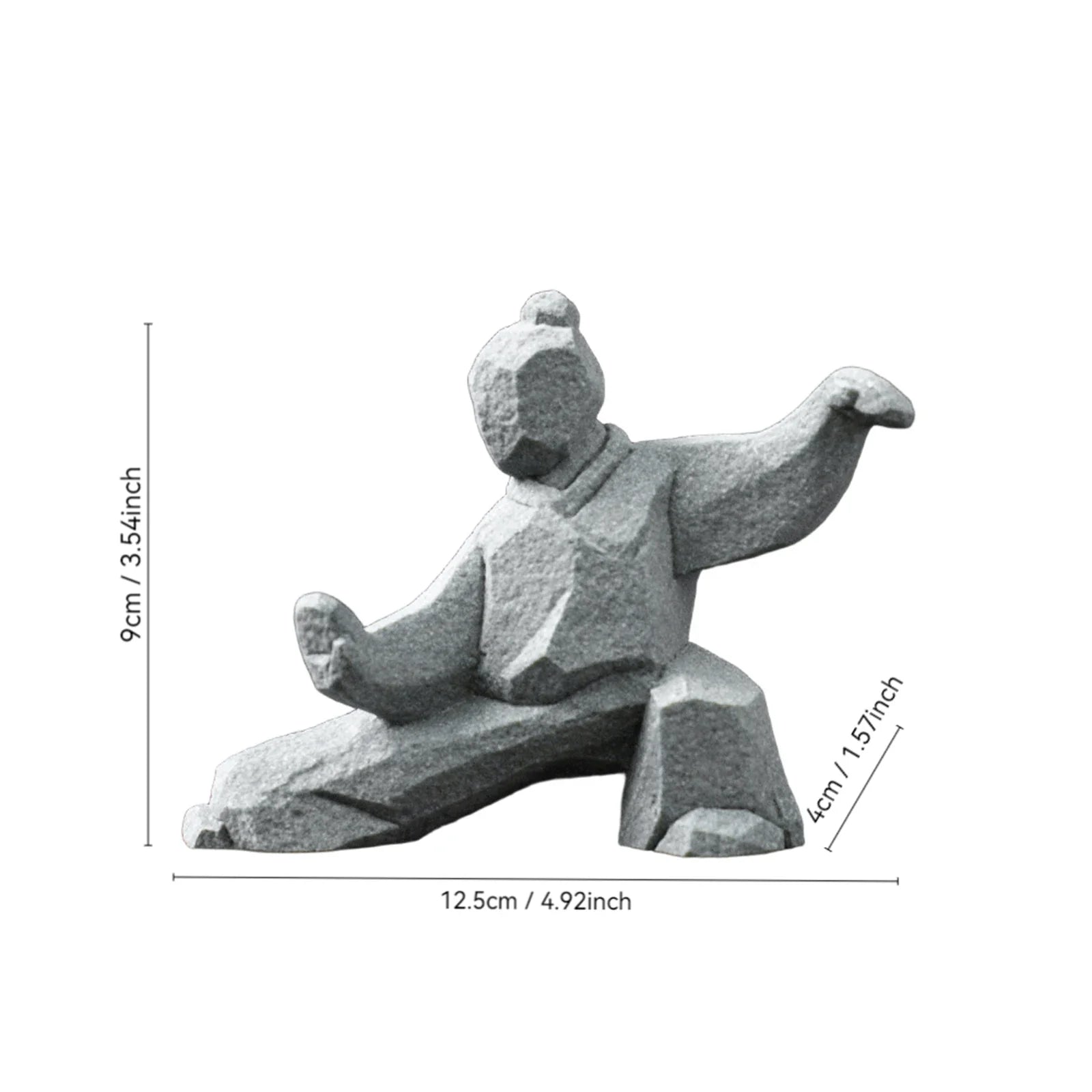Miniature Tai Chi Master Figurine – Chinese Stone Sculpture for Home or Tea Table Décor
