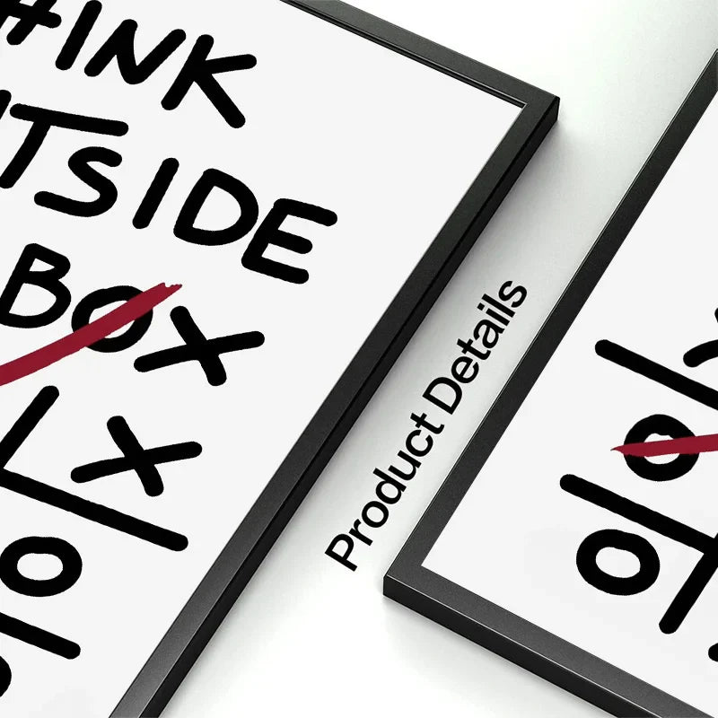 Modern Motivational Quote Posters – Think Outside the Box, Again, Discipline Canvas Prints