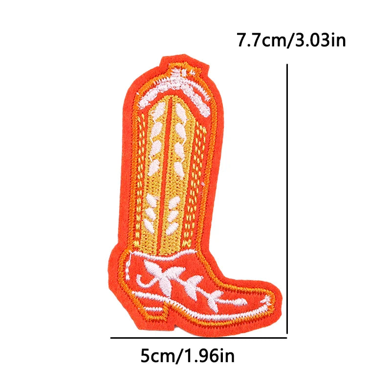 Cowgirl Boot Embroidered Patch Cowgirl Boot Embroidered Patch.