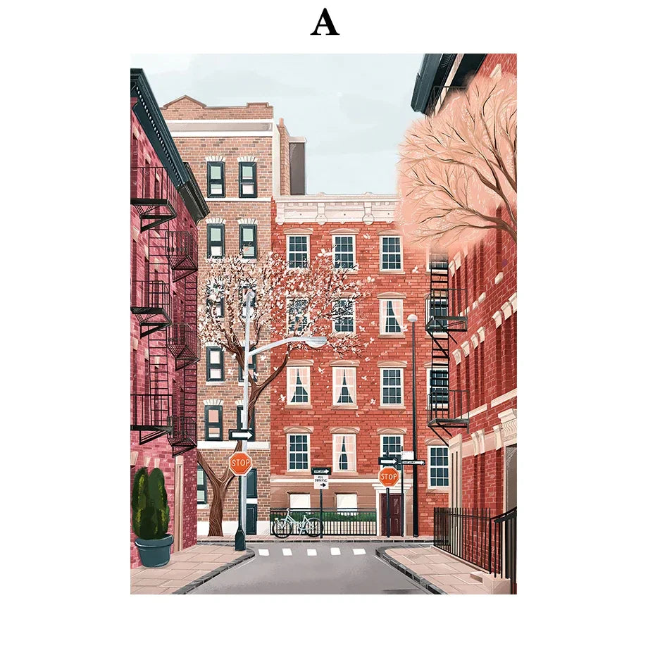 Urban & Travel Poster Wall Art – Hot Air Balloon & City Prints