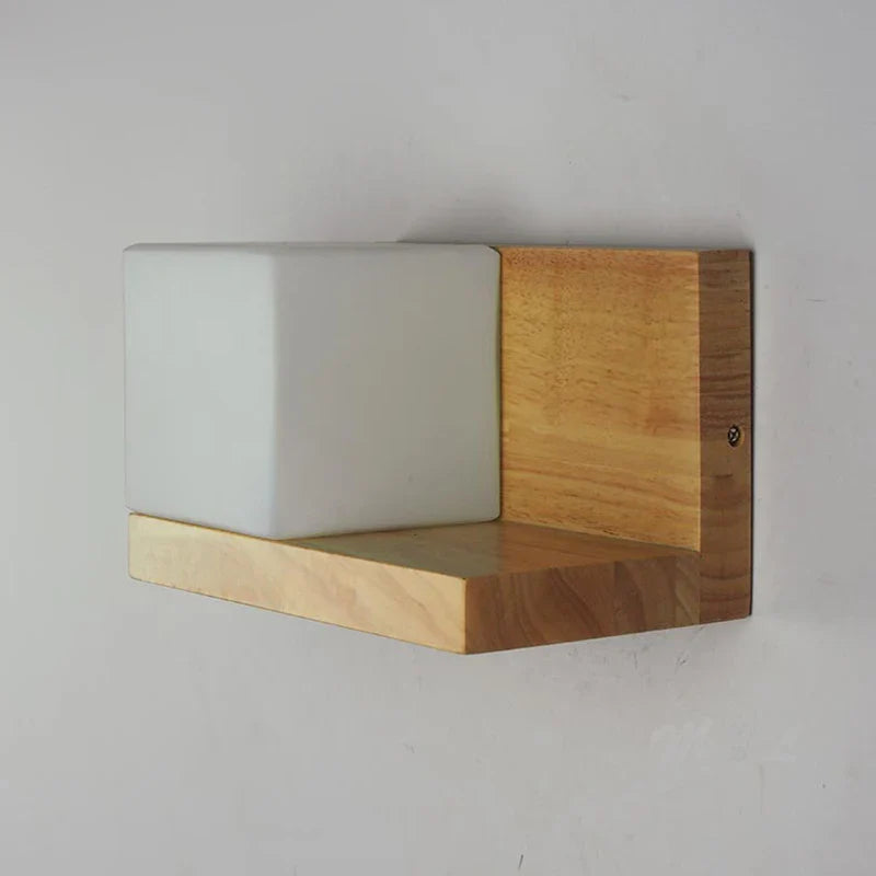 Modern Wooden LED Wall Lamp – Creative Plant & Decor Shelf Light (17 Styles)