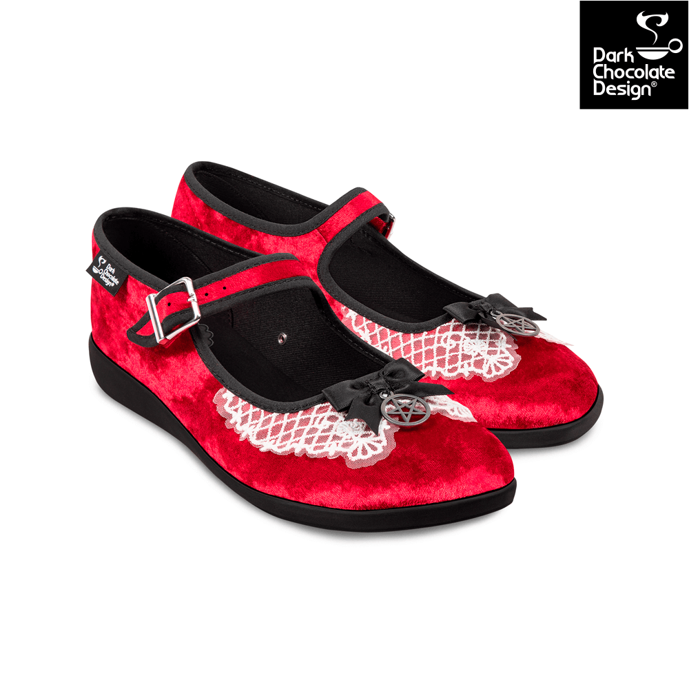 Chocolaticas Sabrina Women's Mary Jane Flats – Red Velvet Vegan Shoes