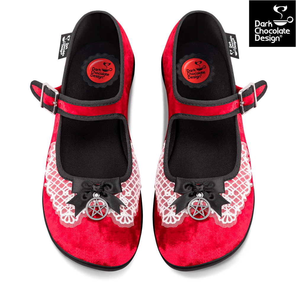 Chocolaticas Sabrina Women's Mary Jane Flats – Red Velvet Vegan Shoes