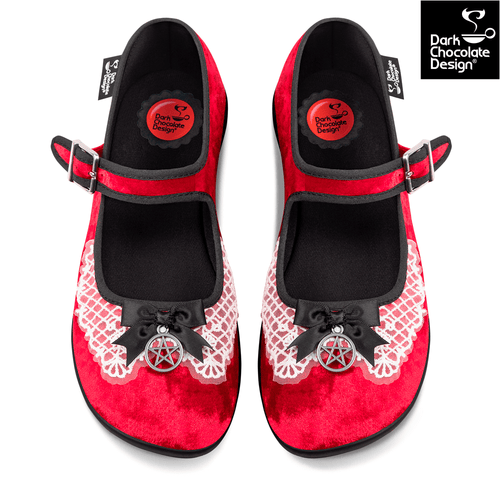 Chocolaticas Sabrina Women's Mary Jane Flats – Red Velvet Vegan Shoes