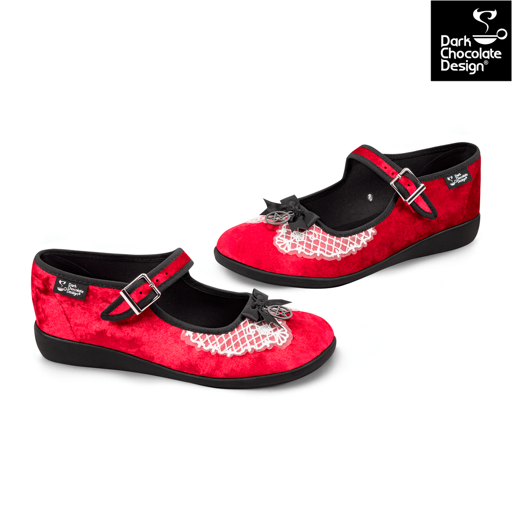 Chocolaticas Sabrina Women's Mary Jane Flats – Red Velvet Vegan Shoes