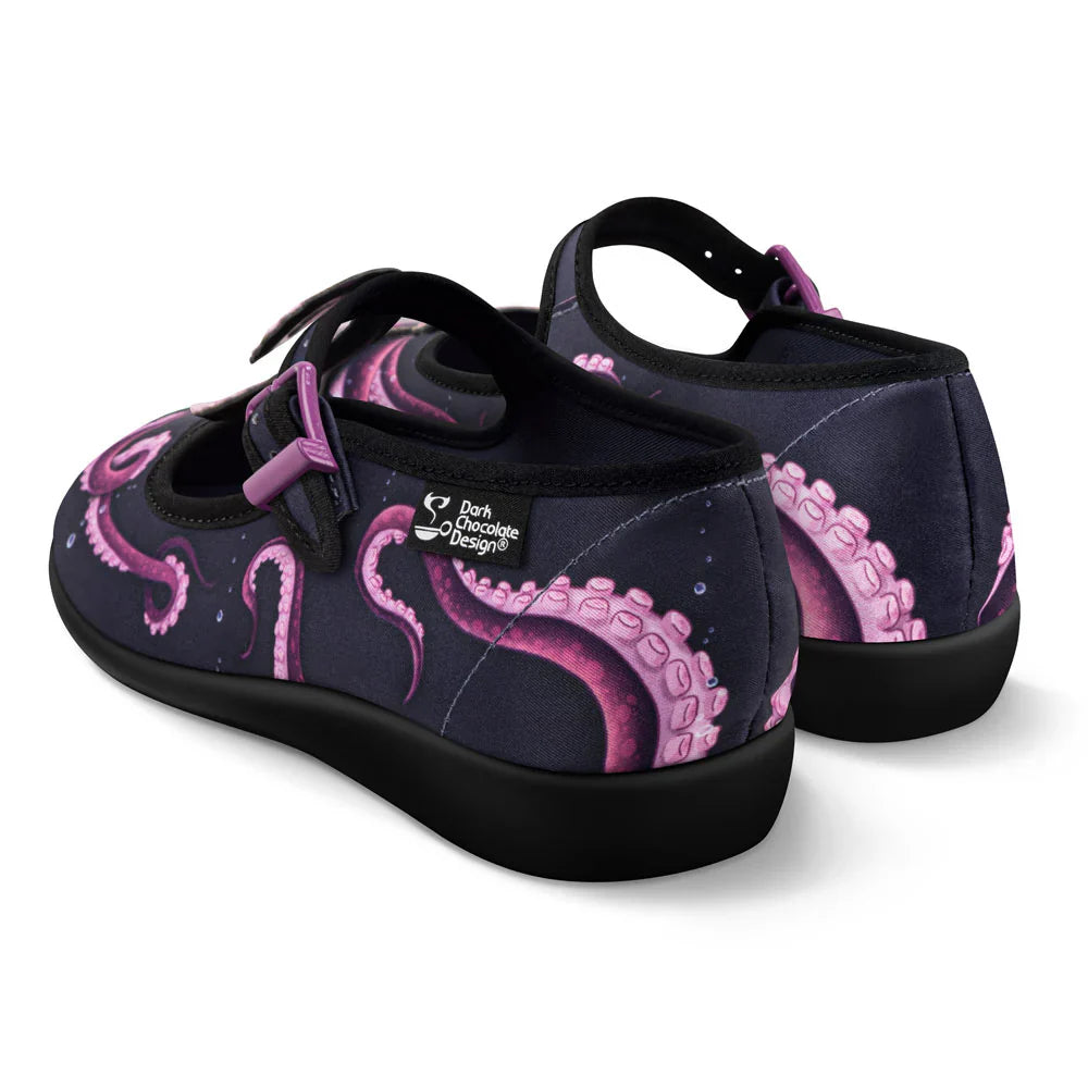 Chocolaticas Sea Demon Women's Mary Jane Flats | Pink Octopus Shoes